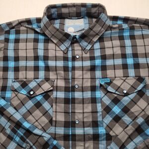 Dixxon Flannel Co Pearl Snap Shirt Mens 4XL Gray Heavy Obcean Western Rodeo Dad